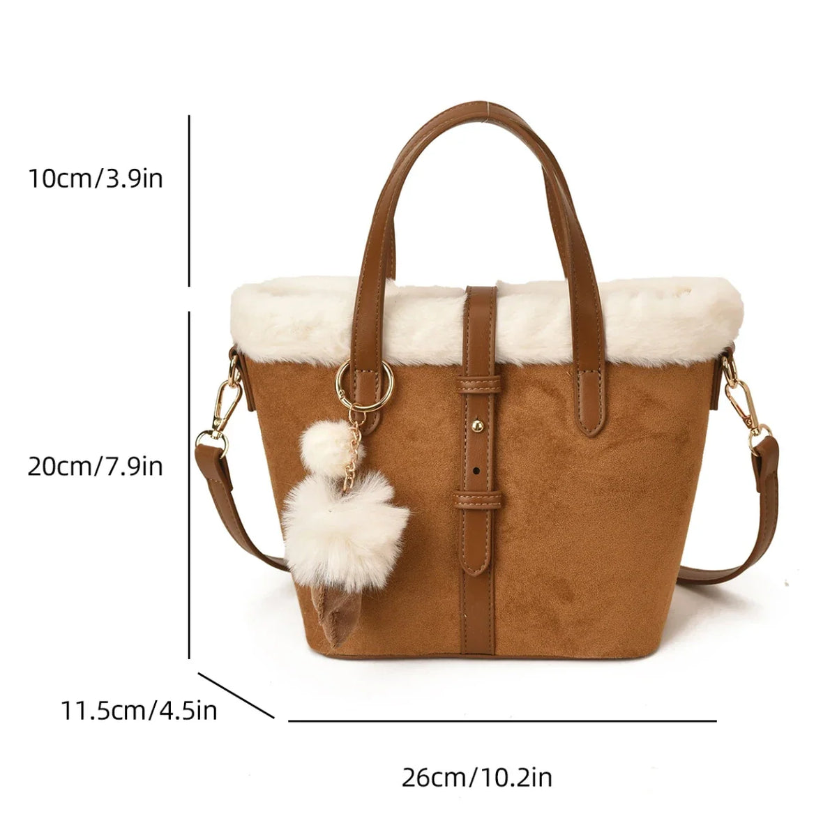 Winter Plush Bag Women'S Retro Small Handbags Clutch Bag New Faux Suede Matching Lamb Wool Bucket Shoulder Crossbody Bags