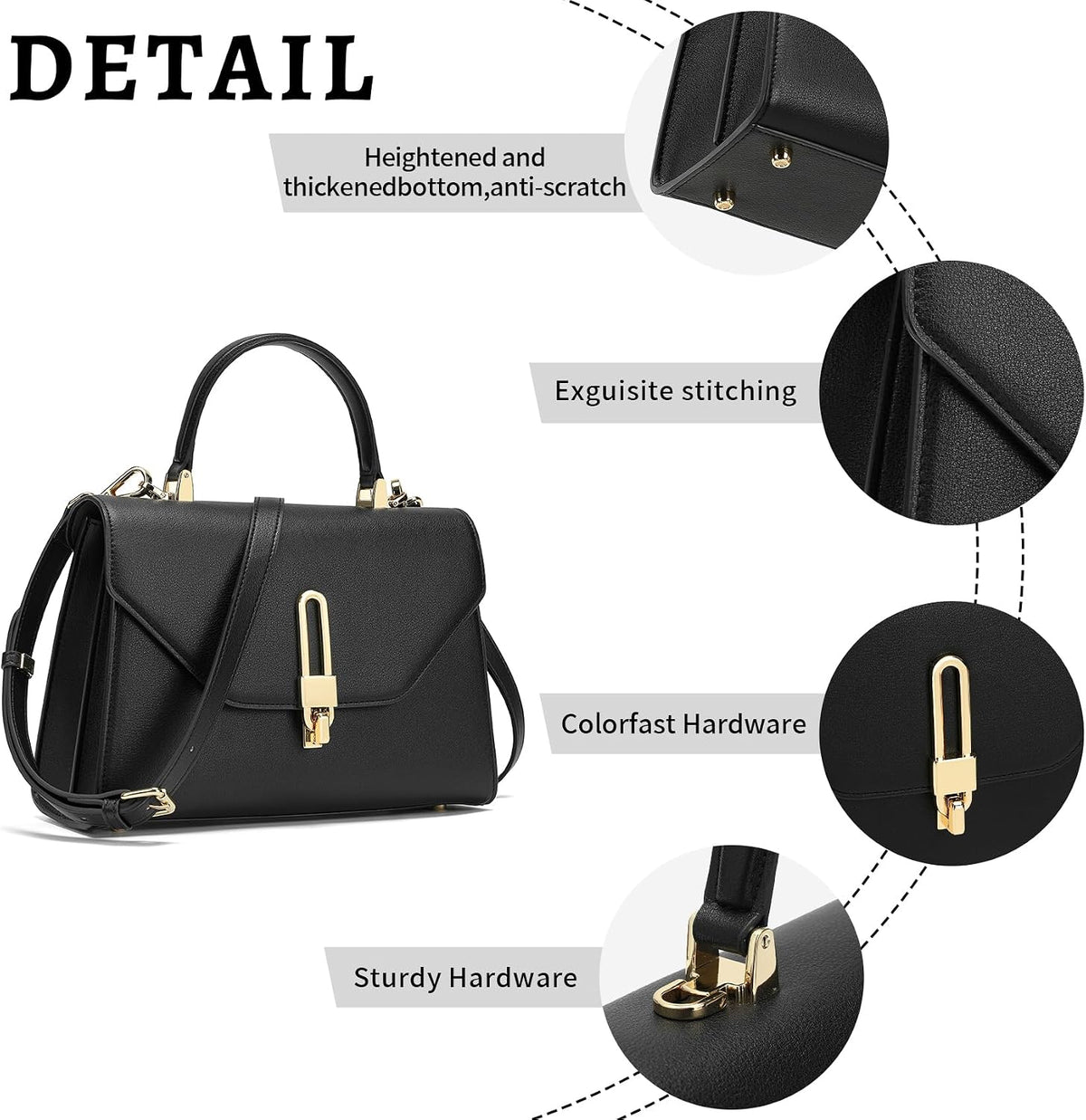 Top Handle Bag Fashion Leather Satchel Bag for Ladies, Zipper Pocket, Metal，Leather Tote Bag for Women.